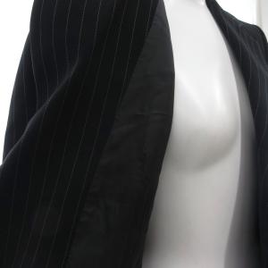 Max Mara 白タグ セットアップ スーツ ジャケット パンツ 42 黒 ブラック ストライプ柄 ノッチドラペル /ML