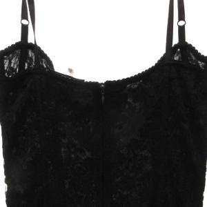 DOLCE&GABBANA レースキャミワンピース ドレス タイト ひざ丈 40 黒 ブラック /FF GY62