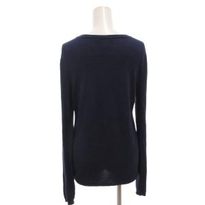 JIL SANDER ニット セーター Vネック 毛 シルク混 長袖 38 紺 ネイビー /FF GY62