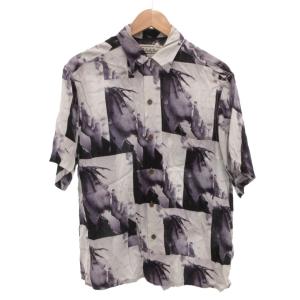 ボブマーリー S/S シャツ 総柄 レーヨン 半袖 M グレー /FF GY62