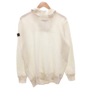 ニットパーカー フーディ プルオーバー ロゴ 長袖 XL 白 ホワイト /FF GY62