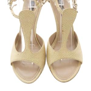LOUIS VUITTON サンダル ストラップ ピンヒール 36.5 ベージュ /SR GY62