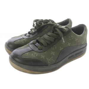 LOUIS VUITTON モノグラムミニ スニーカー 35 カーキ 緑 グリーン /SR GY62