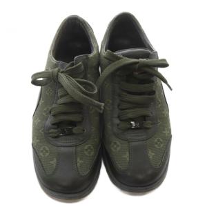LOUIS VUITTON モノグラムミニ スニーカー 35 カーキ 緑 グリーン /SR GY62