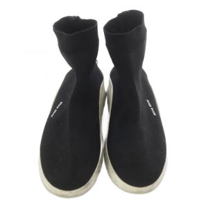 miumiu ソックススニーカー ロゴ 37.5 黒 ブラック 白 ホワイト /SR GY62