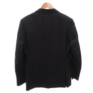 Zegna テーラードジャケット ブレザー ビジネス シングル ウール 170 紺 ネイビー /FF GY62