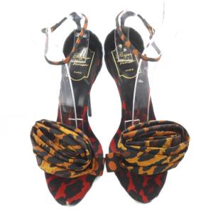 ROGER VIVIER ROSE IN ROLL サンダル ストラップ ピンヒール 38.5 マルチカラー /SR GY62