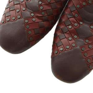 BOTTEGA VENETA サンダル ミュール 38 25.0cm 赤 ボルドー /MI GY62
