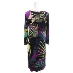 Emilio Pucci ワンピース 総柄 ロング 七分袖 シルク 絹 38 マルチカラー /FF GY62