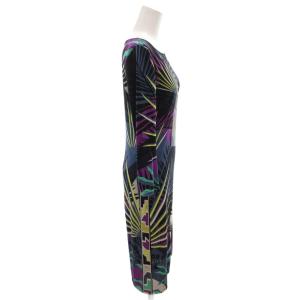 Emilio Pucci ワンピース 総柄 ロング 七分袖 シルク 絹 38 マルチカラー /FF GY62