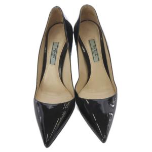 PRADA エナメル パンプス ポインテッドトゥ ピンヒール 35.5 黒 ブラック /SR GY62