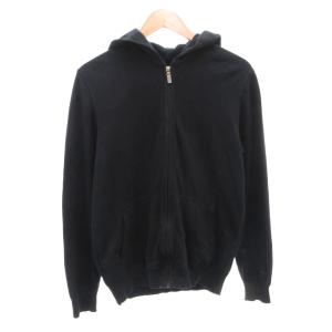 パーカー フーディ ジップアップ スカル ビジュー カシミヤ混 S 紺 ネイビー /FF GY62