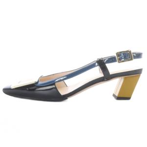 ROGER VIVIER バックル パンプス 35.5 ブラック ブルー