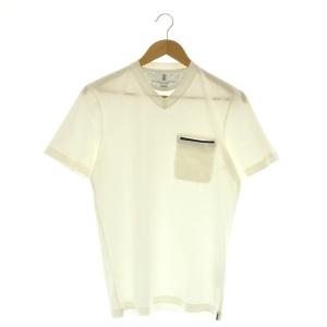 スリムフィットＴシャツ カットソー Vネック 半袖 XS 白 ホワイト /SS OS GY62