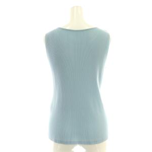 PLEATS PLEASE ISSEY MIYAKE イッセイミヤケ カットソー ノースリーブ ワンカラー ストレッチ 3 水色 ライトブルー /BB GY62