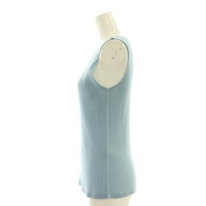 PLEATS PLEASE ISSEY MIYAKE イッセイミヤケ カットソー ノースリーブ ワンカラー ストレッチ 3 水色 ライトブルー /BB GY62