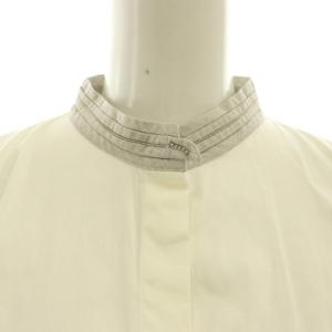 BRUNELLO CUCINELLI スタンドカラー長袖ブラウス シャツ S 白 ホワイト /SS OS GY62