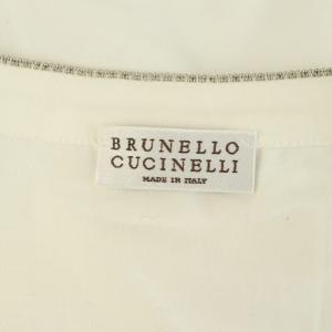 BRUNELLO CUCINELLI Vネックカットソー ラインストーン 長袖 XS ホワイト /MY OS GY62