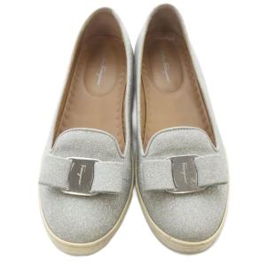 Salvatore Ferragamo ヴァラ スリッポン シューズ 6 シルバー色 /SR GY62