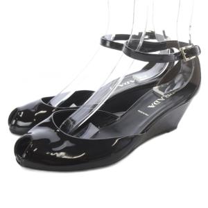 エナメル ウェッジソール サンダル ストラップ 38 茶色ブラウン /SR GY62