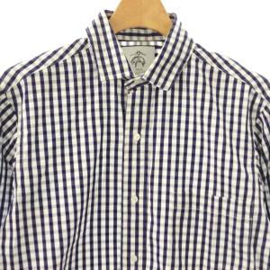 BLACK FLEECE BY BROOKS BROTHERS 長袖シャツ チェック柄 BB0 紺 ネイビー 白 ホワイト /SS OS GY62