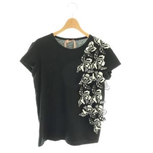 Ｔシャツ カットソー レース 半袖 38 黒 ブラック /HS GY62