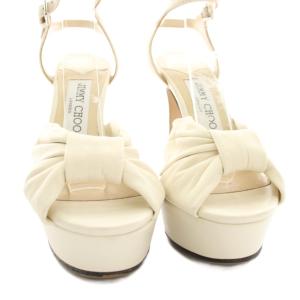 JIMMY CHOO サンダル ストラップ 厚底 35 白 ホワイト チャンキーヒール /YM GY62