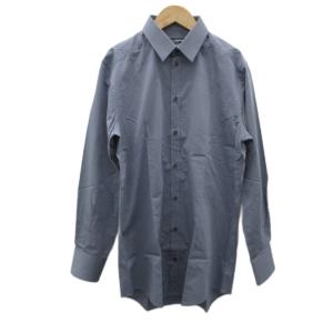 Yシャツ ワイシャツ シルク混 40 グレー 無地 長袖 /YS28 GY57