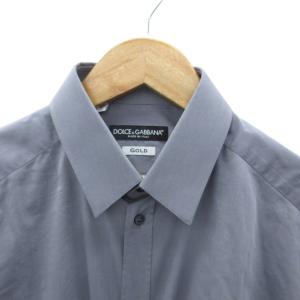 DOLCE&GABBANA Yシャツ ワイシャツ シルク混 40 グレー 無地 長袖 /YS28 GY57