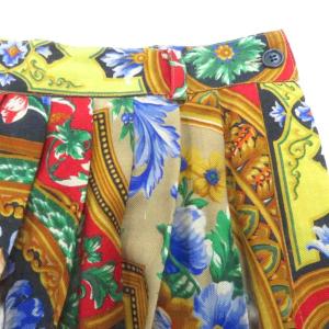 ETRO プリーツスカート シルク混 40 黄色 イエロー 総柄 マキシ丈 ロング丈 /YS1 GY57