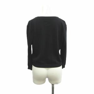 MOSCHINO JEANS カーディガン F 黒 ブラック 長袖 Vネック リボン飾り /NP GY57