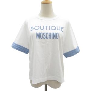 ブティックモスキーノ BOUTIQUE MOSCHINO Tシャツ カットソー 白 ホワイト ロゴプリント