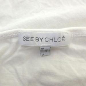 SEE BY CHLOE Tシャツ 38 白 ホワイト イラストプリント ラウンドネック 半袖 /NP GY57