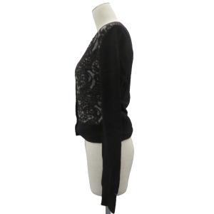 Ermanno Scervino アンサンブルニット 42 黒 ブラック カーディガン Vネック ミドル丈 ニット カットソー ノースリーブ