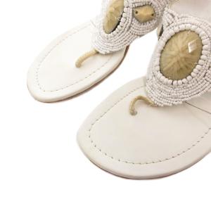 MANOLO BLAHNIK サンダル ピンヒール ビジュー 39 白 ホワイト /FF GY62
