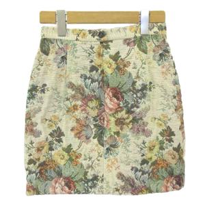 DOLCE&GABBANA ゴブラン織りスカート スカート 40 白 ホワイト ゴブラン織り 花柄 ミニ丈 /MD GY62