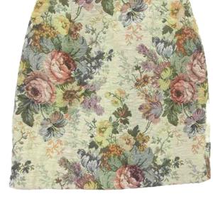 DOLCE&GABBANA ゴブラン織りスカート スカート 40 白 ホワイト ゴブラン織り 花柄 ミニ丈 /MD GY62