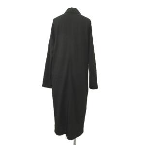 Max Mara シャツワンピース ウール 36 黒 ブラック 無地 シャツ襟 長袖 /MD GY62