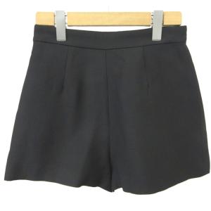 VALENTINO パンツ スカート 絹 シルク 38 黒 ブラック ショート丈 無地 スカラップヘム /MD GY62