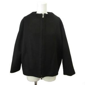 コート カシミヤ 40/XS 黒 ブラック ショート丈 ノーカラー 無地 長袖 /NP GY62