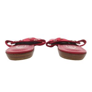 TOD'S トッズ-トングサンダル ミュール レザー スエード 36 赤 レッド