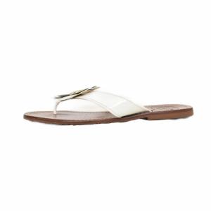 TORY BURCH フラワー トング サンダル 6M 白 ホワイト GY62