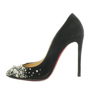 Christian Louboutin パンプス スエード ビジュー 36.5 ブラック
