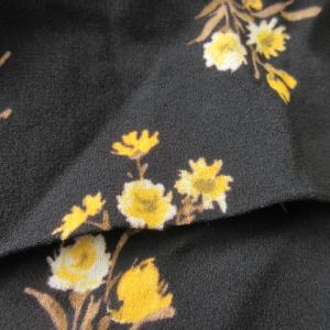 PRADA 花柄パンツ パンツ 40 黒 ブラック 黄 イエロー 花柄 ワイドテーパード AP01 2013 2823