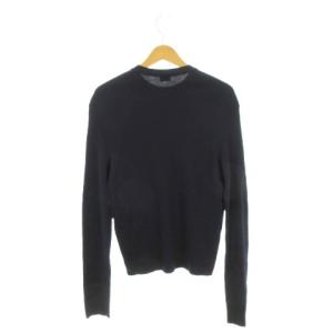 JIL SANDER ニット セーター ウール ステッチ ワンポイント 12 紺 ネイビー クルーネック 長袖 /AH16 GY62