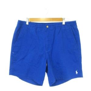 ショートパンツ L CLASSIC FIT 青 ブルー ロゴ刺繍 ワンポイント /AH23 GY62