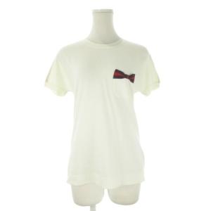 Tシャツ M 白 ホワイト リボンモチーフ 胸ポケット 半袖 192174.X8326 /CK44 GY62