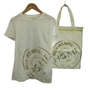 Tシャツ カットソー トートバッグ付 M 白 ホワイト クルーネック 半袖 /KK GY62