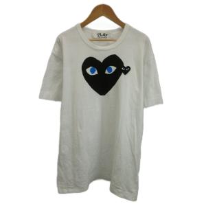 Tシャツ XL 白 ホワイト ハート柄 クルーネック 半袖 /KK GY62
