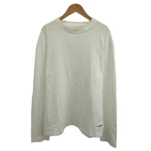 トップス ロンＴ Tシャツ M 白 ホワイト 無地 ラウンドネック 長袖 /KK GY62